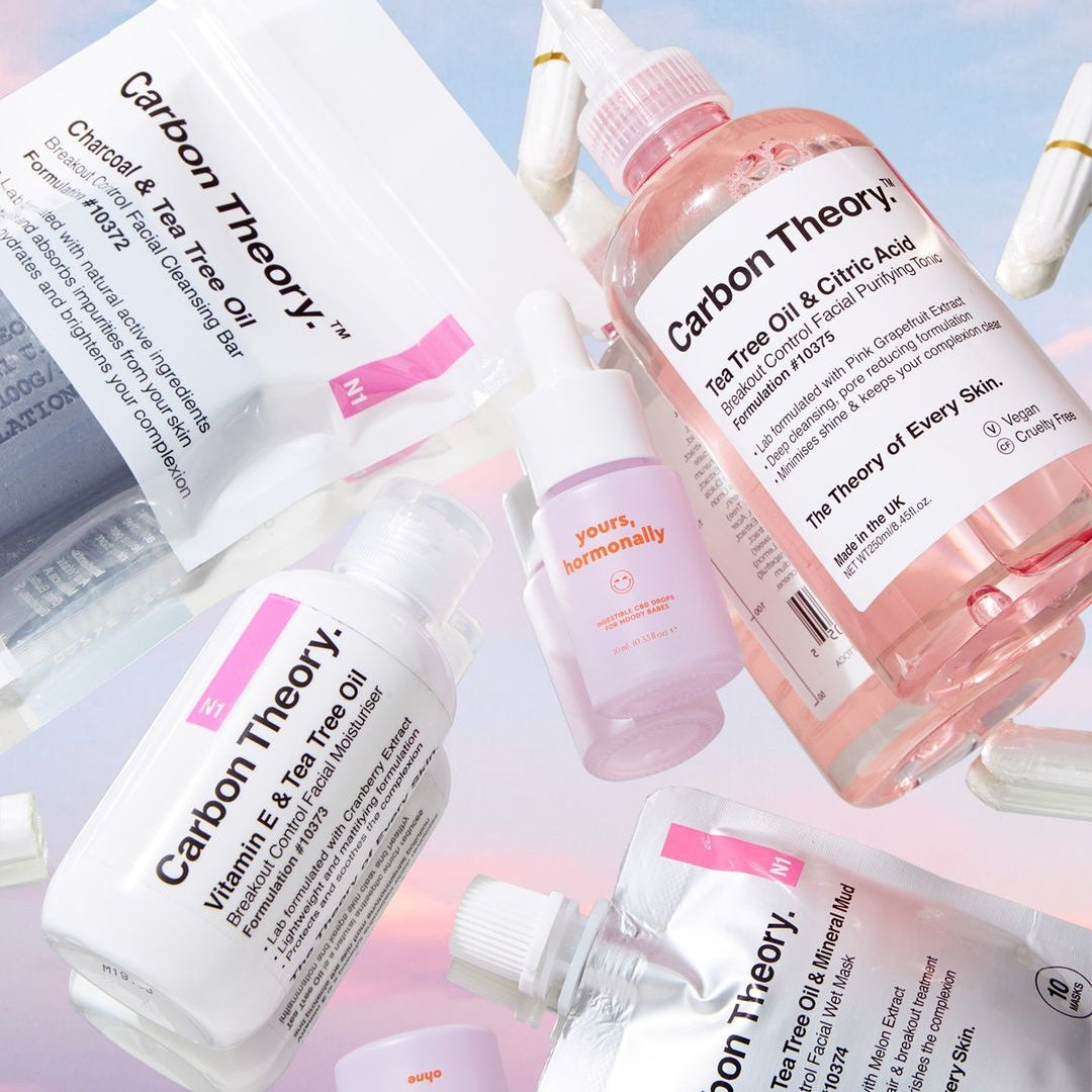 Carbon Theory Skincare Collection Featuring Tea Tree Oil, Vitamin E, and Skin Care Products for Clear Skin